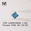1.13ct Princesse FIGB VS1 EX VG diamant cultivé en laboratoire CVD LG506109300