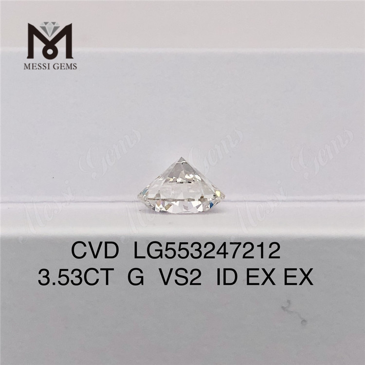 3.53CT G VS2 ID EX EX diamant cultivé en laboratoire rond diamants synthétiques en vrac IGI