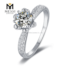 14k Gold Plating Woman Jewelry Gift 1ct Moissanite Diamond Silver Ring
