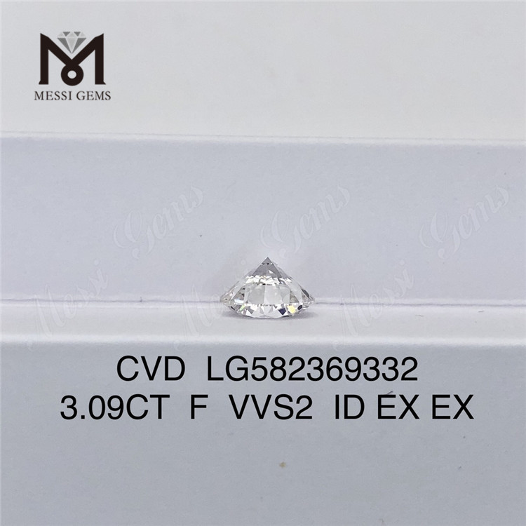 3.09CT F VVS2 ID EX EX LG582369332 diamants cvd à vendre 丨 Messigems
