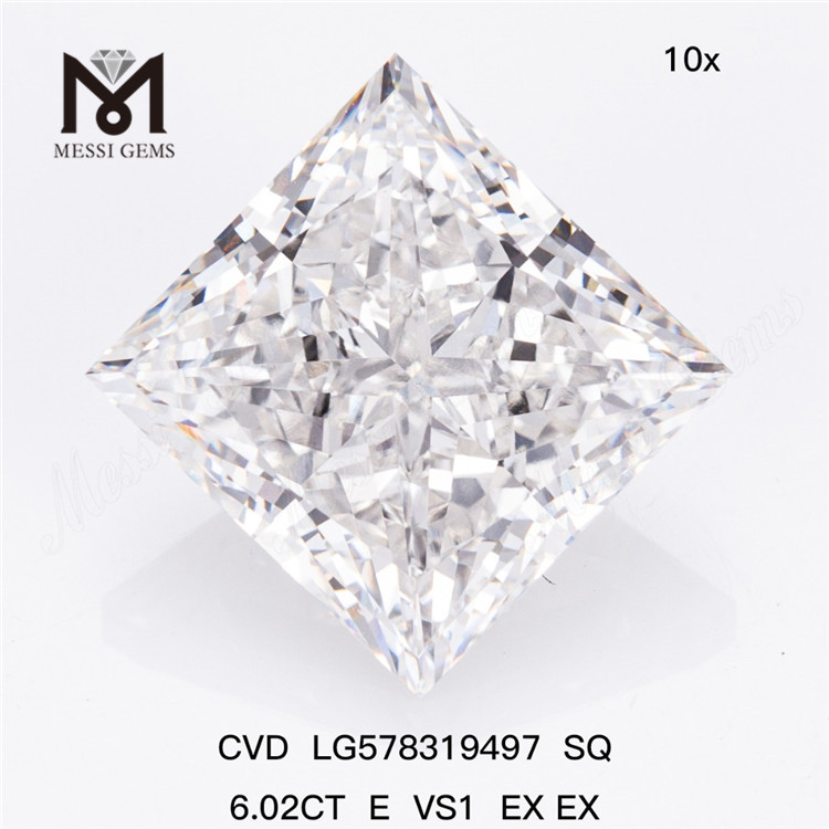 6.02CT SQ E VS1 EX EX le plus grand diamant fabriqué en laboratoire CVD LG578319497