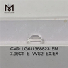 7.96CT E VVS2 taille émeraude du laboratoire de diamants CVD LG611368823丨Messigems \t