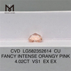 4.02CT VS1 EX EX CU FANCY INTENSE ORANGEY Rose CVD Diamants à vendre LG582352614