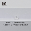 Diamants traités 1.86CT D VVS2 ID Hpht LG600341560 Choix respectueux de l\'environnement 丨 Messigems