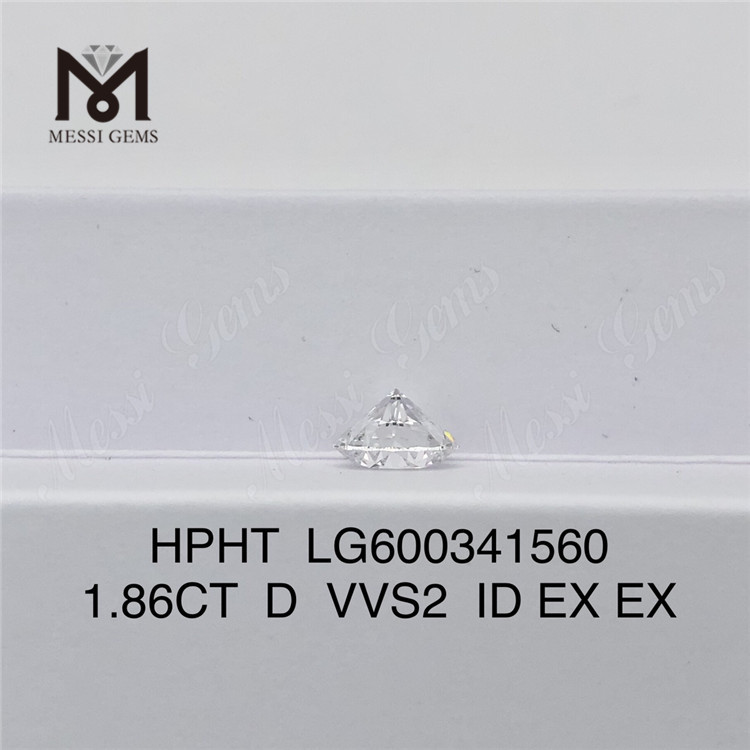 Diamants traités 1.86CT D VVS2 ID Hpht LG600341560 Choix respectueux de l\'environnement 丨 Messigems