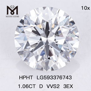 1.06CT D VVS2 3EX diamants hthp HPHT LG593376743