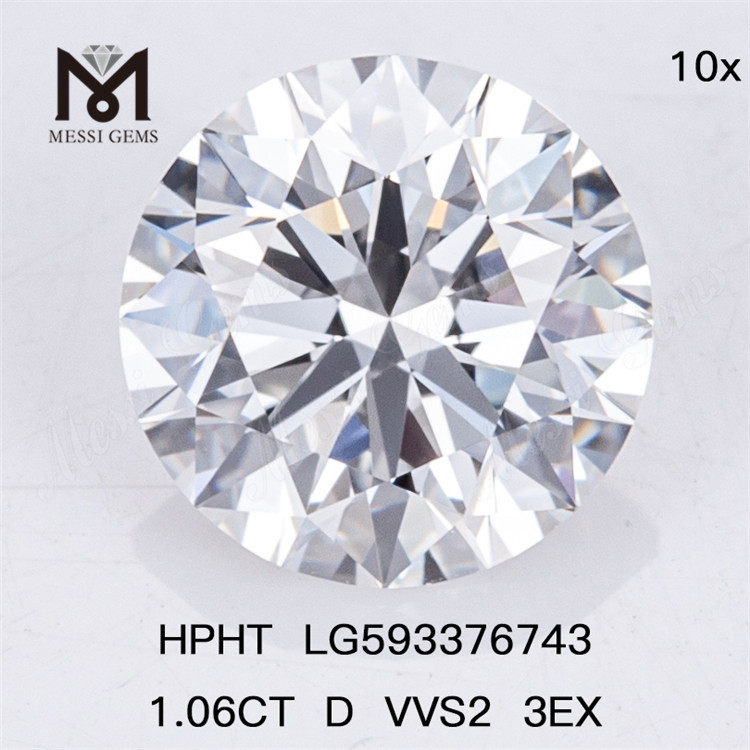 1.06CT D VVS2 3EX diamants hthp HPHT LG593376743