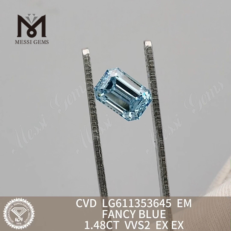 Diamant CVD 1.48CT VVS2 EM FANCY BLUE en ligne LG611353645丨Messigems 