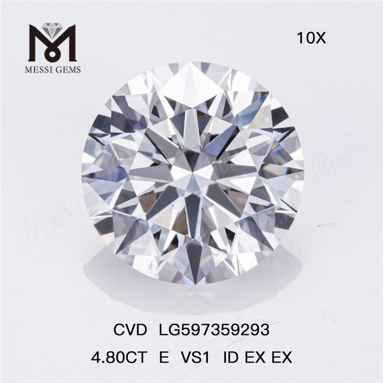 4.80CT E VS1 ID EX EX Les diamants d'ingénierie en vrac libèrent votre éclat CVD LG597359293 丨Messigems