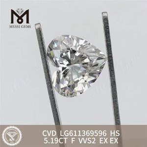 5.19CT F HS VVS2 CVD meilleur prix sur les diamants cultivés en laboratoire LG611369596丨Messigems