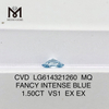 Diamants synthétiques de 1,50 ct MQ VS1 FANCY INTENSE BLUE 丨 Messigems CVD LG614321260 