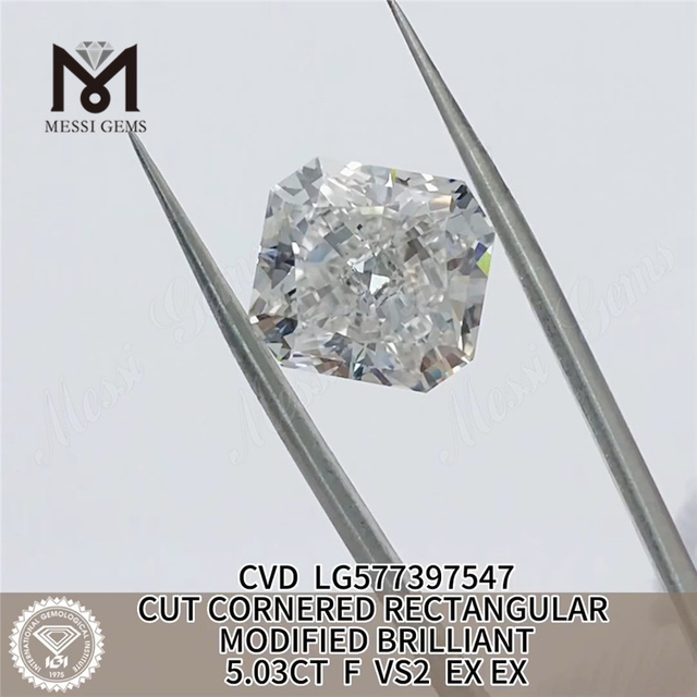 5.03CT rectangulaire F VS2 EX CVD CVD Simulate Diamond LG577397547